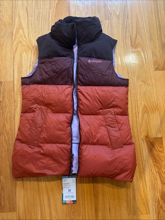 cotopaxi Jackets & Blazers - cotopaxi Colorblocked Quilted Puffer Vest in Rust, Dark Brown & Black